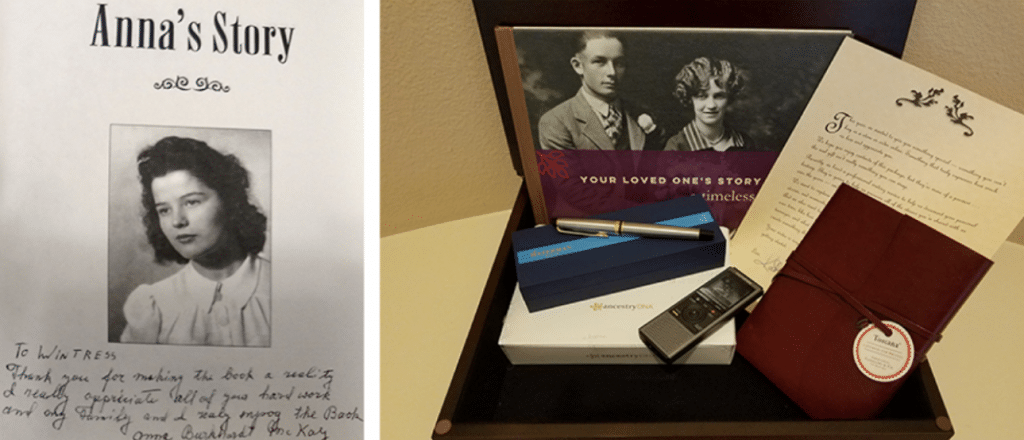 Thank you note from a client and an example genealogy gift.