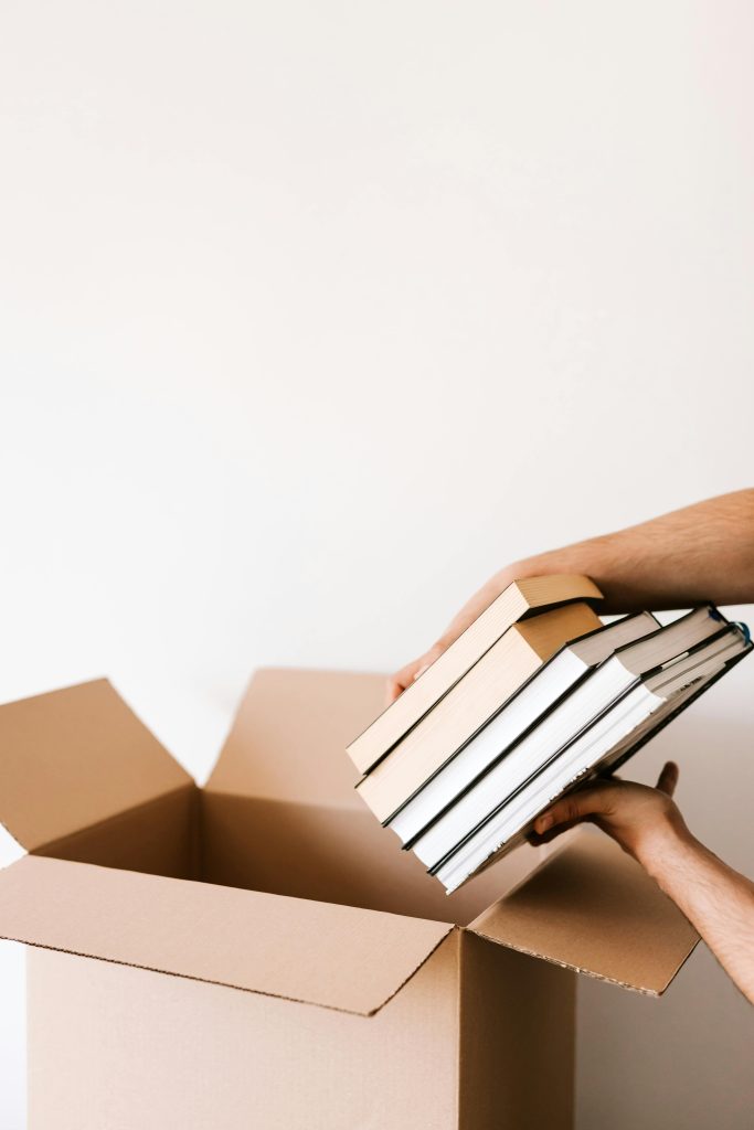 Photo by Karola G: https://www.pexels.com/photo/person-putting-a-stack-of-books-inside-the-cardboard-box-4498137/
Used by: The Writers for Hire, Inc